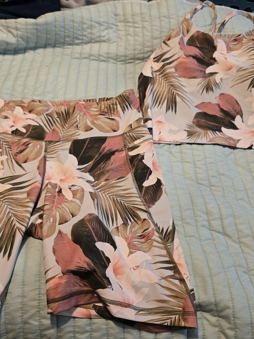 Old Navy Pink Floral Tropical Active Set